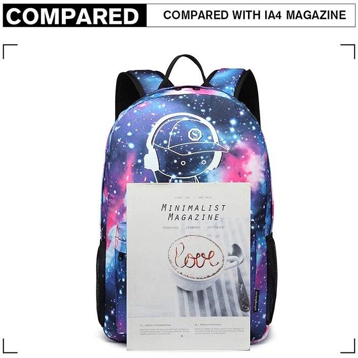Kosiil 15.6 Inch Glow in The Dark Waterproof Backpack, Multicolor Laptop School Bag for Students, Lightweight Anti-Spill Bookbag
