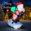 5.91FT Christmas Inflatable Toys with LED Lights Xmas Santa Snowboard Supplies Home Ornaments Festive Gift Yard Decoration
