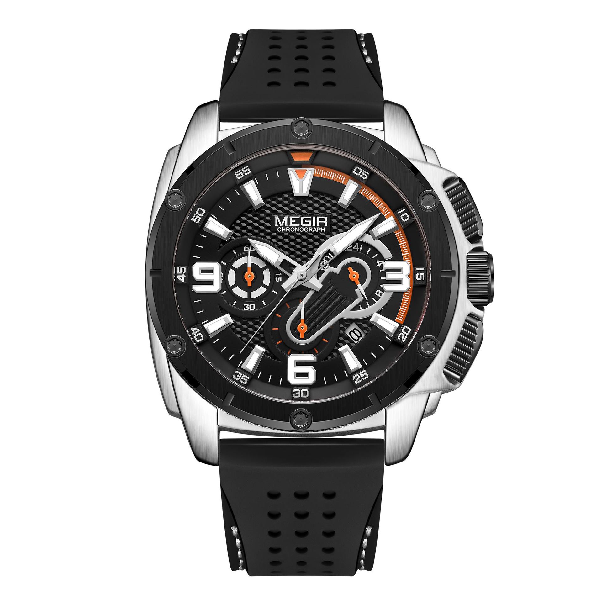 Men S Watch, Multifunctional Timing Sports Silicone Luminous Quartz Men S Watch 2147