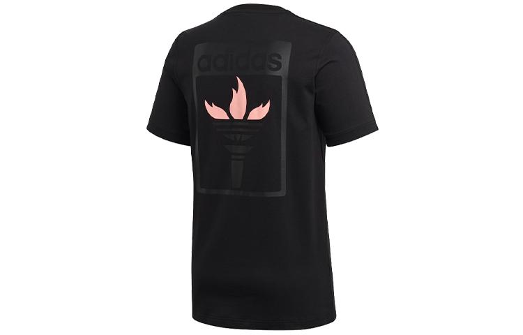 

Adidas Originals Flame Printing T Shirts Men s Crew Neck Moderate Straight Fit GK5904 S
