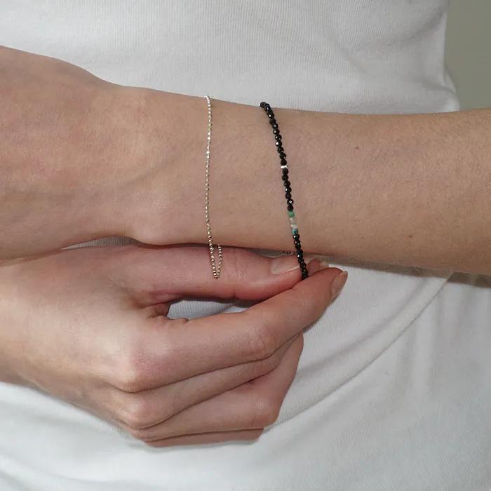 SILVER 925_GLITTER BRACELET BLACK