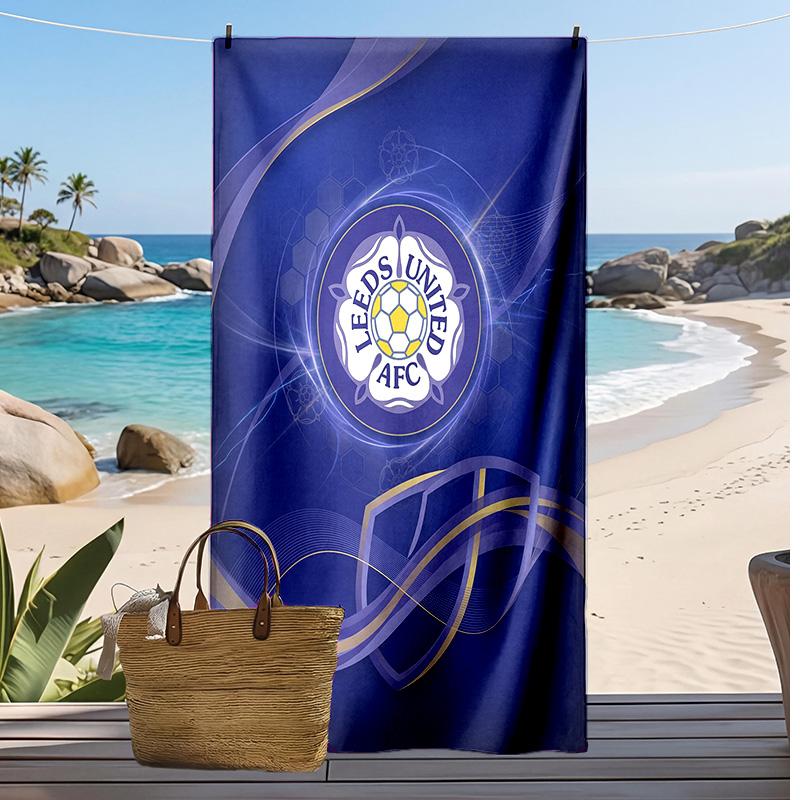 Toalla de Playa con Estampado de Fútbol Leeds United, Toalla Grande Suave de Secado Rápido para Playa, Camping, Natación