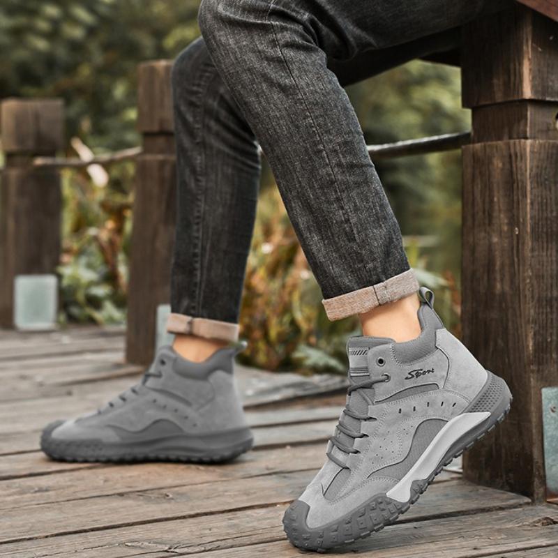 2025 Men's Platform Boots Fashion High Top Casual Sneakers Outdoor Non-slip Wear-resistant Work Boots Comfortable Hiking Shoes