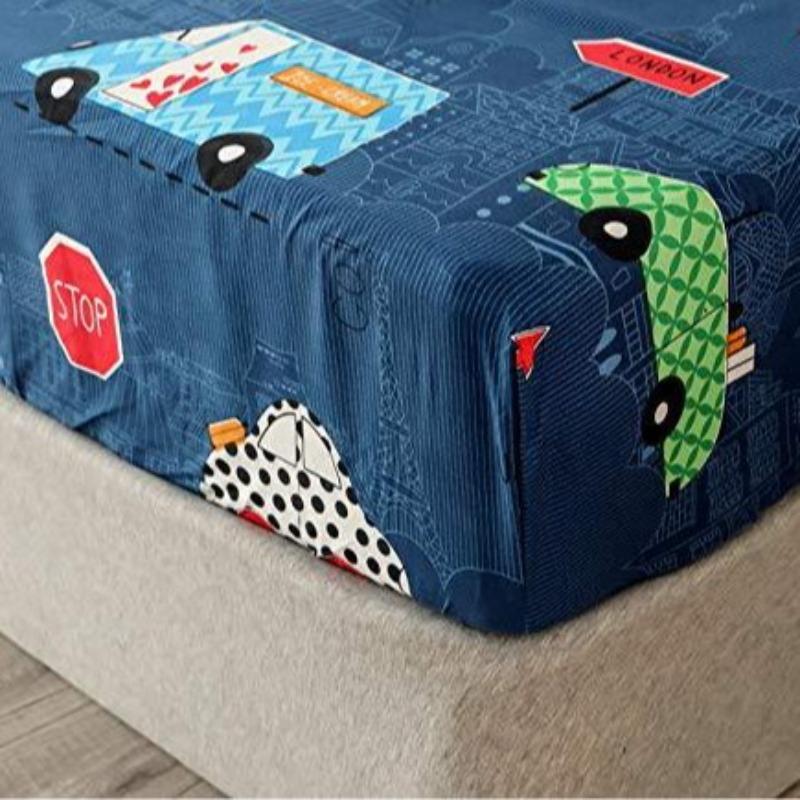 Car Vehicle Pattern Sheet Three-Piece Digital Printing Bedding Sheet Three-Piece Sheet Children Adults