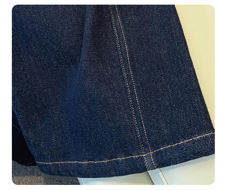 Women's Denim Blue Wide-Leg Jeans - Spring/Autumn 2026 Fashion: Curved Straight-Leg Style