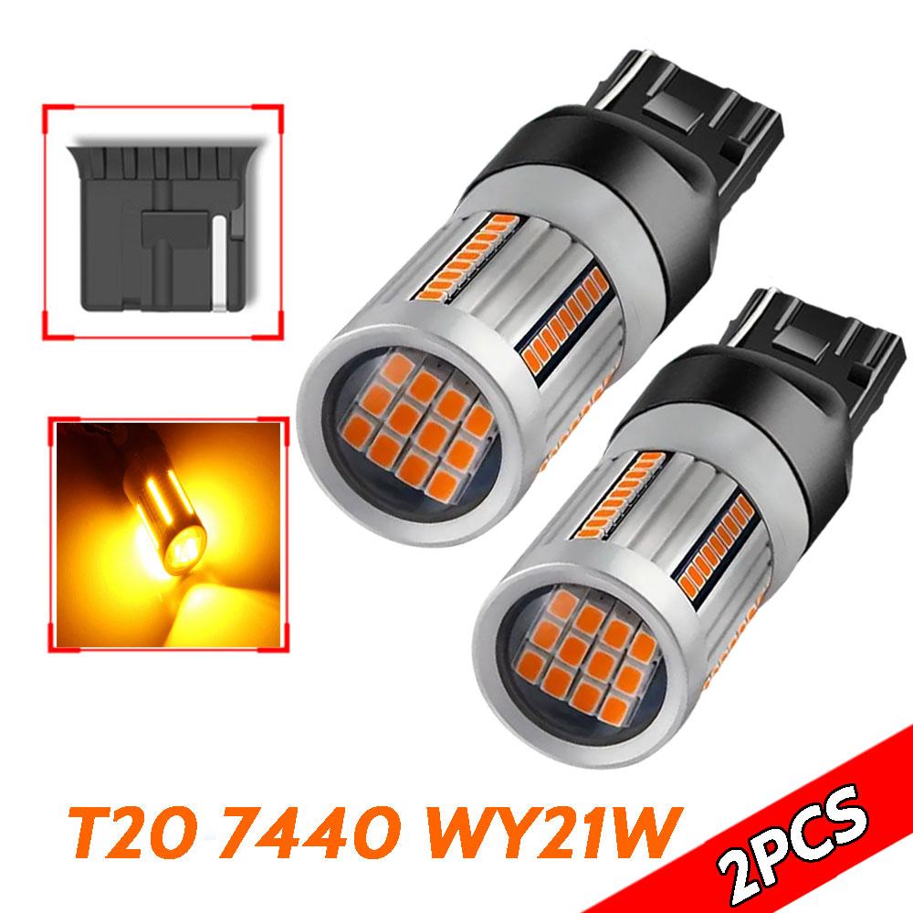 Supber Bright 66SMD 7507 PY21W BAU15S 1156 P21W BA15S T20 7440 WY21W LED Bulb Amber Yellow Turn Signal Light Canbus Error Free