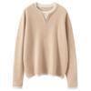Autumn 2025 Sweet Style Color Block Cashmere Sweater - Loose Fit, Slimming, Short & Warm, Fake Two-Piece Design