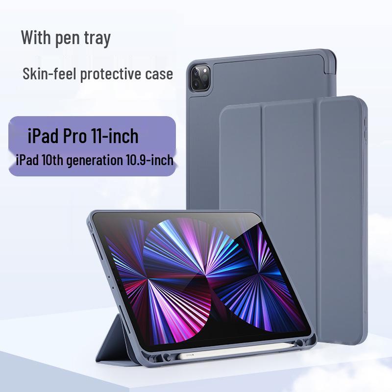 iPad 10.2/Pro 3/4/Air 5/Mini 5/6 Case with Pen Slot, Soft Leather Shell