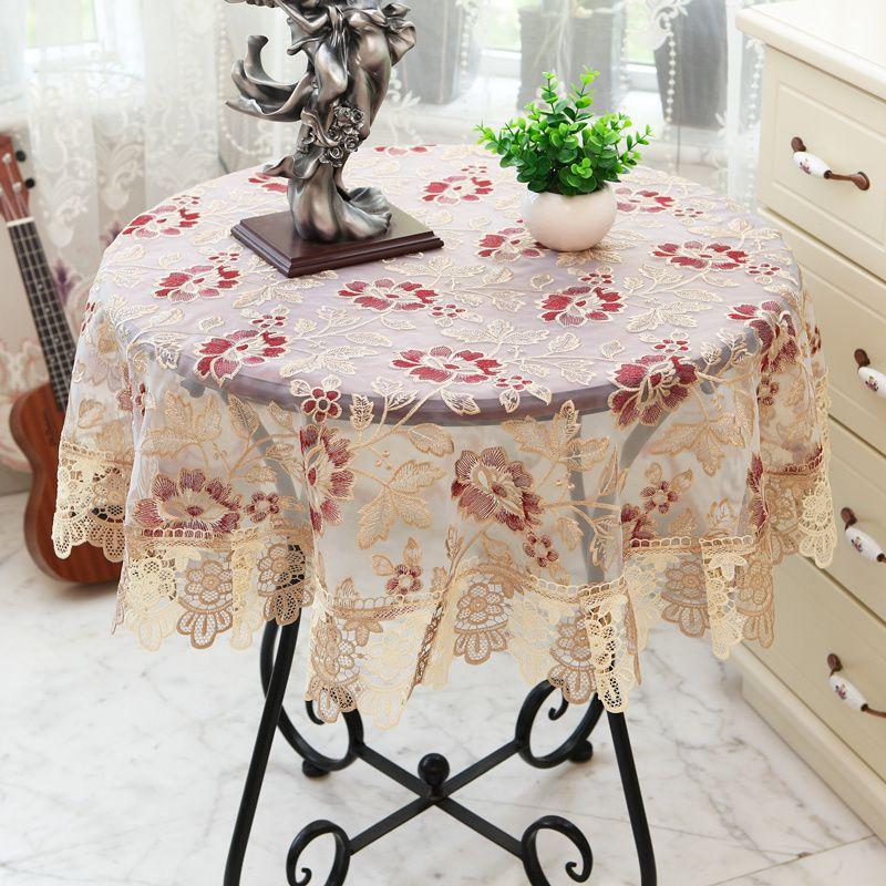 

White Fabric Craft Fresh Lace Little round Table Tablecloth round Tablecloth Coffee Table Cloth Oven Mitts Minimalist Modern For Home Organza 536 83*83 square
