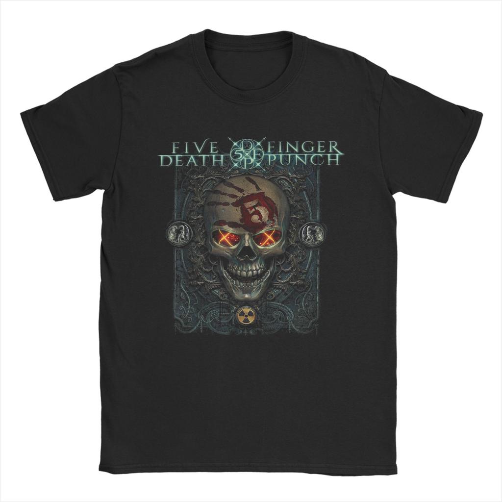 5FDP Iron Skull T Shirt Summer Cotton T Shirts For Adult Trendy Cool Custom DIY Tee Shirt ShortSleeved Streetwear Top Tees