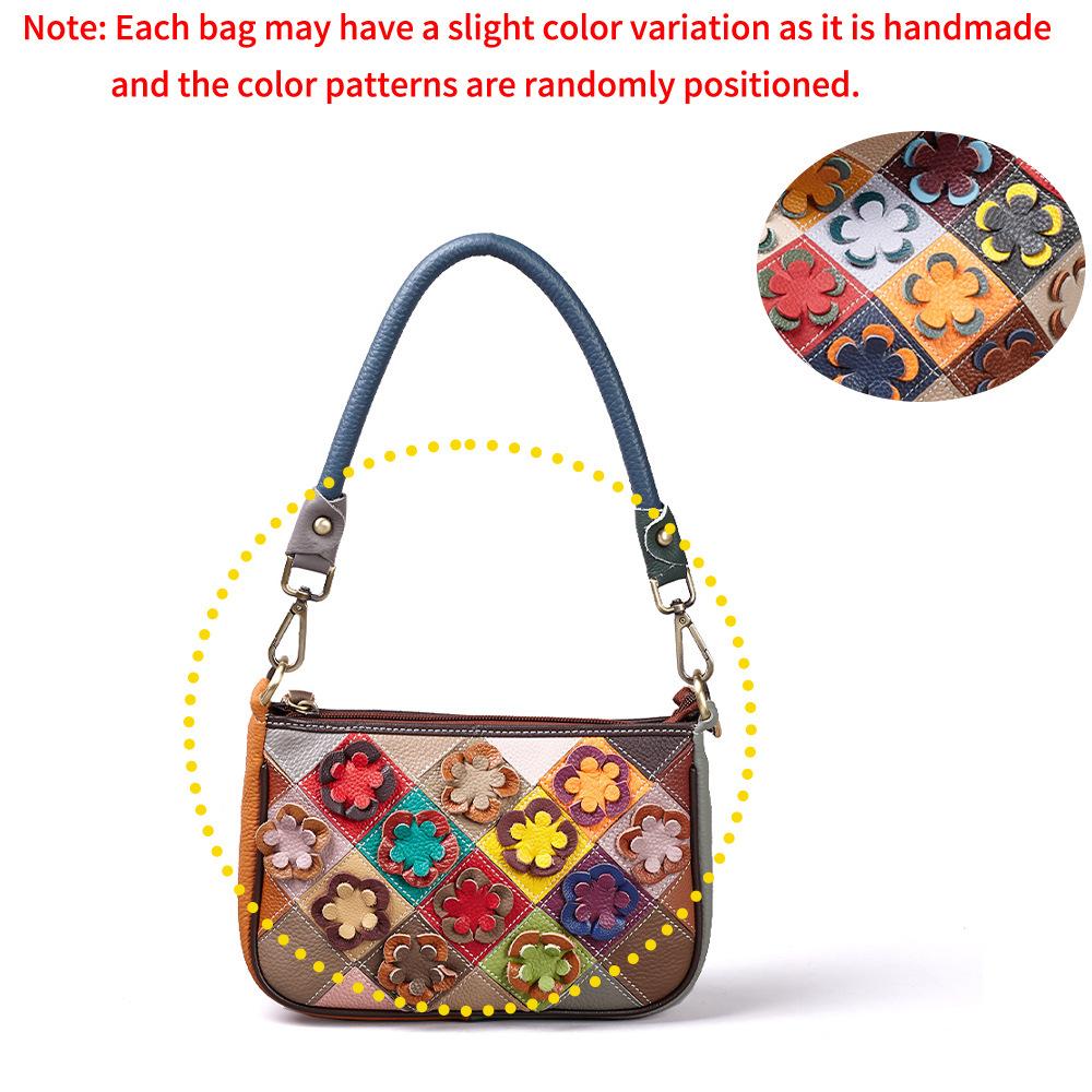 

Genuine Leather Bag, Women s Handcrafted Color-blocking Women s Hand-held Crossbody Bag Small Hand-held Bag разноцветный