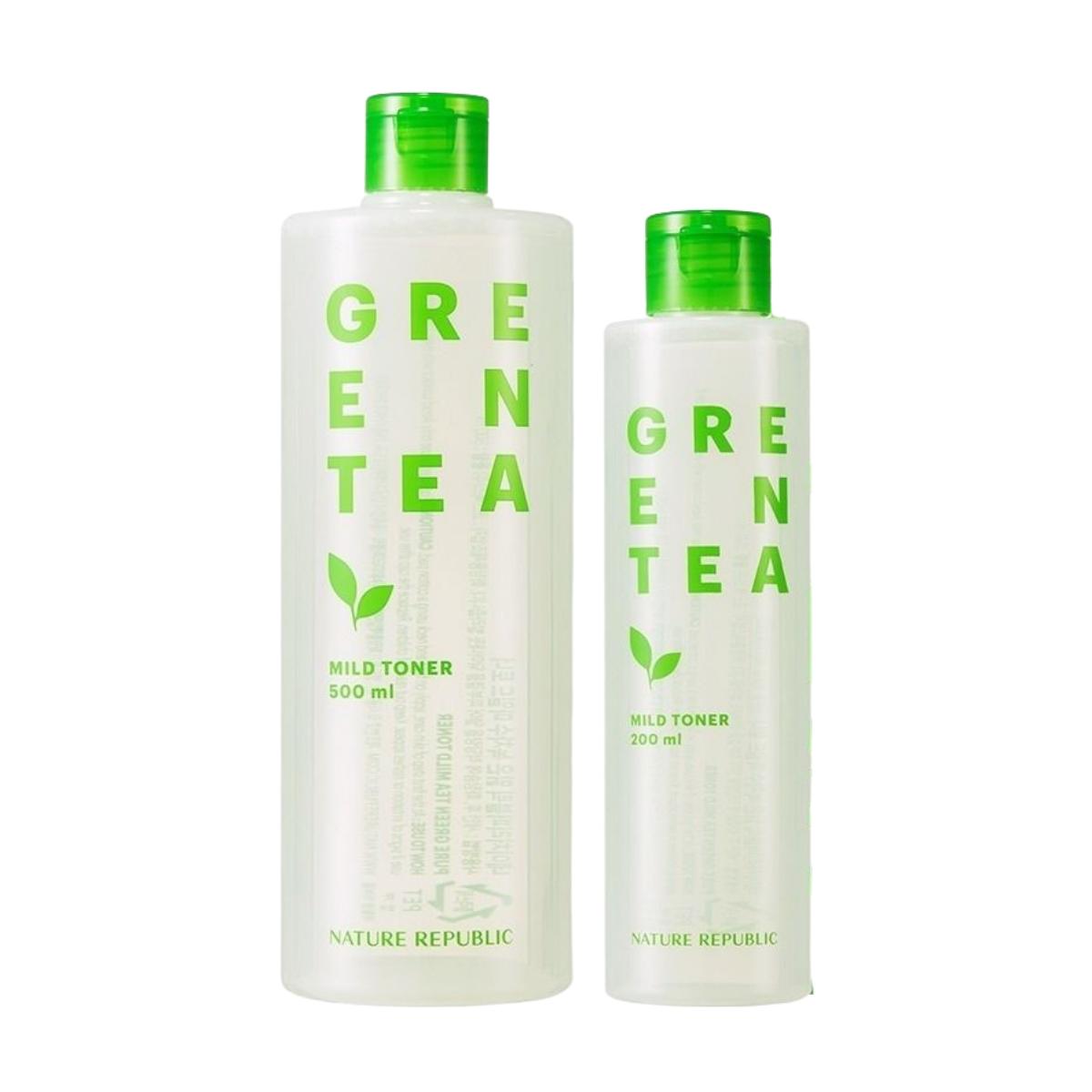 Nature Republic Fresh Green Tea Mild Big Toner Special Set 700ml Hydrating & Balancing Skin Refiner