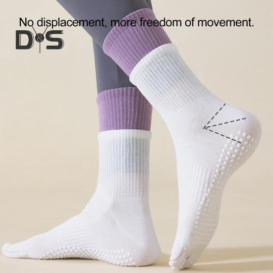 1 Paio Calzini da Yoga con Dita con Gripper Antiscivolo Traspiranti Anti-Umidità Danza Classica Fitness Pilates Atletici Palestra Sport Calzini a Metà Polpaccio