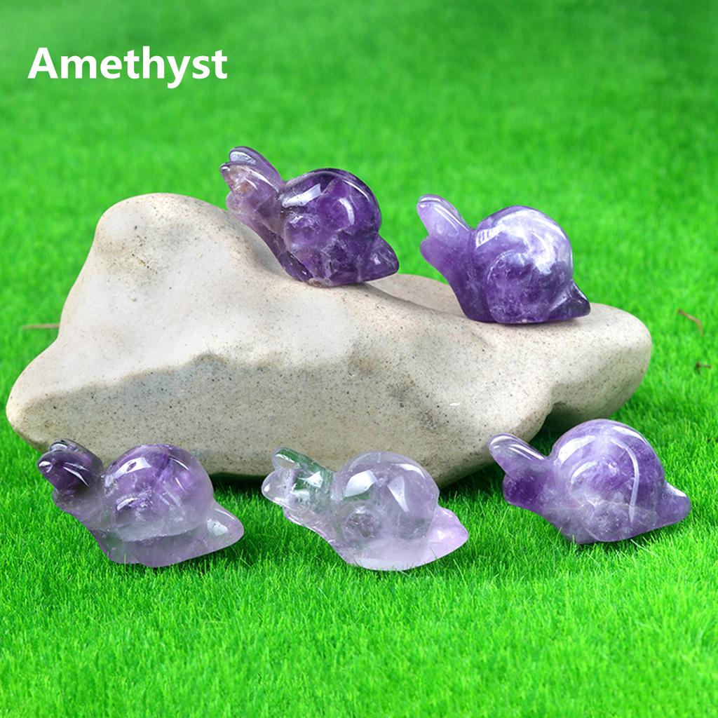 1ks kámen malá ozdoba z přírodního kamene vyřezávaná bytová dekorace ve tvaru šneka 24-28 mm