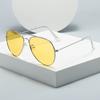 Retro Metal Frame Yellow Lens Night Vision Sunglasses Men Oversize Night Driving SunGlasses Outdoor UV400 Color Changing Goggles