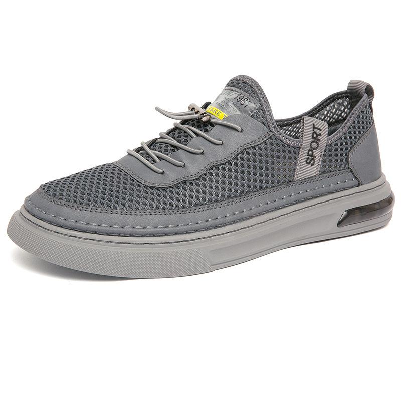 

Мужская обувь 2025 года, новый летний тренд, повседневная сетчатая обувь, дышащая сетка, полая тонкая сетка, спортивная обувь для мужчин 44 серый