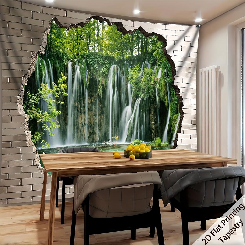 VIKAMA Illusion Waterfall Tapestry Which Has Added A Refreshing Immersive Vibe For Home Office Guesthouse And Relaxation Space