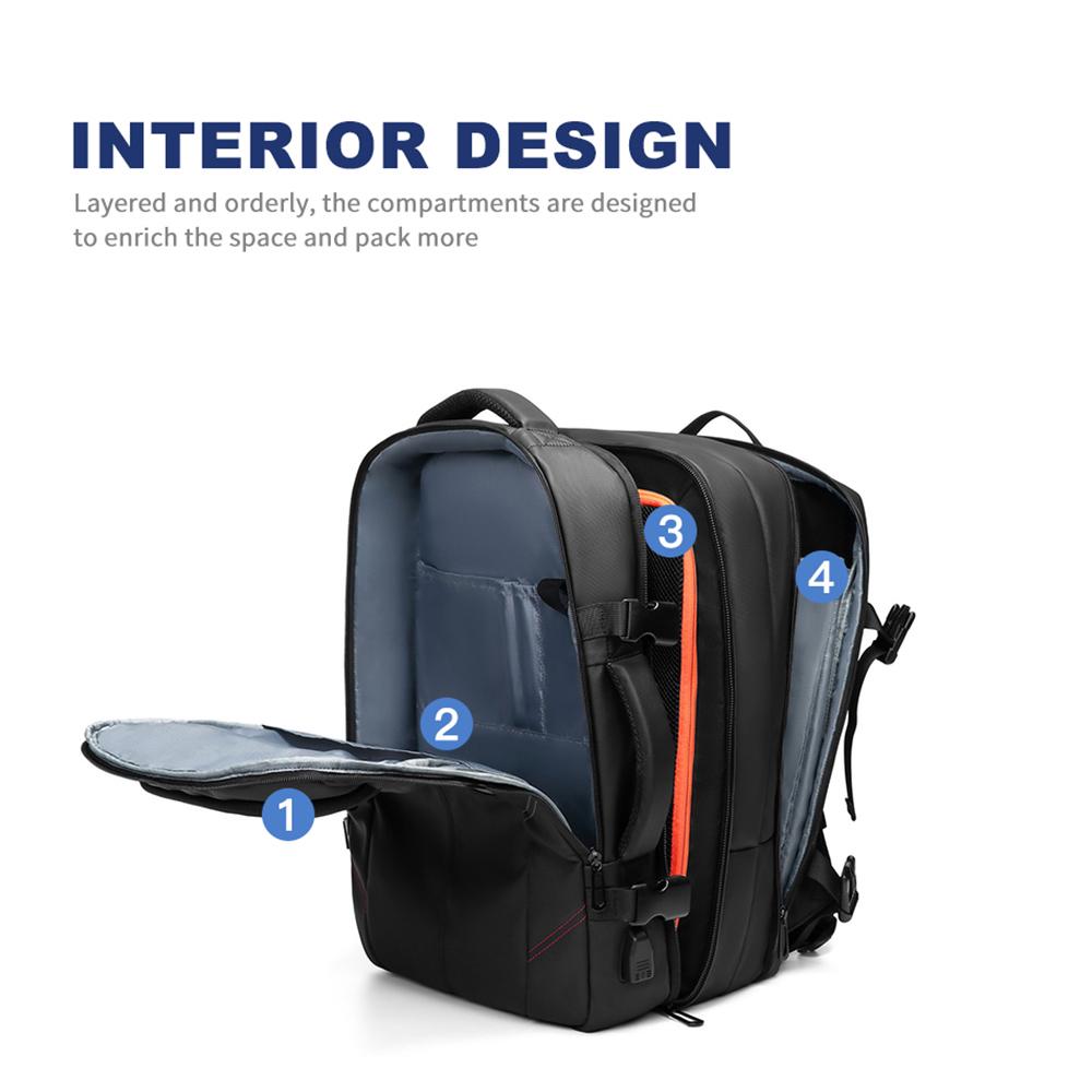 men's pvc waterproof usb charging male laptop casual travel bag