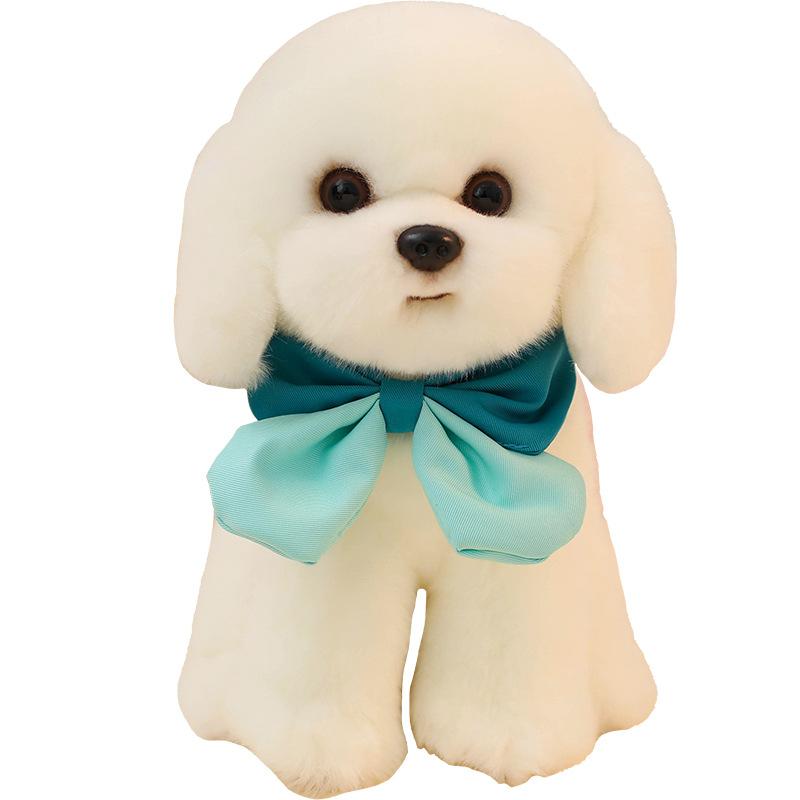 

Cute simulation bow tie teddy dog doll plush toy puppy dog doll children companionship soothing doll 25cm（0.2kg）
