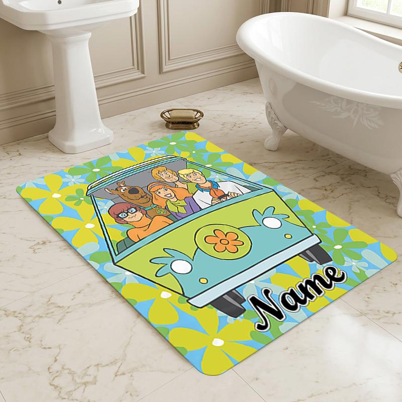Custom Name Scooby Love Living Room Non-Slip Area Rug Soft Carpet for Bedroom Kids Playroom Sofa Office Home Decor Doormat