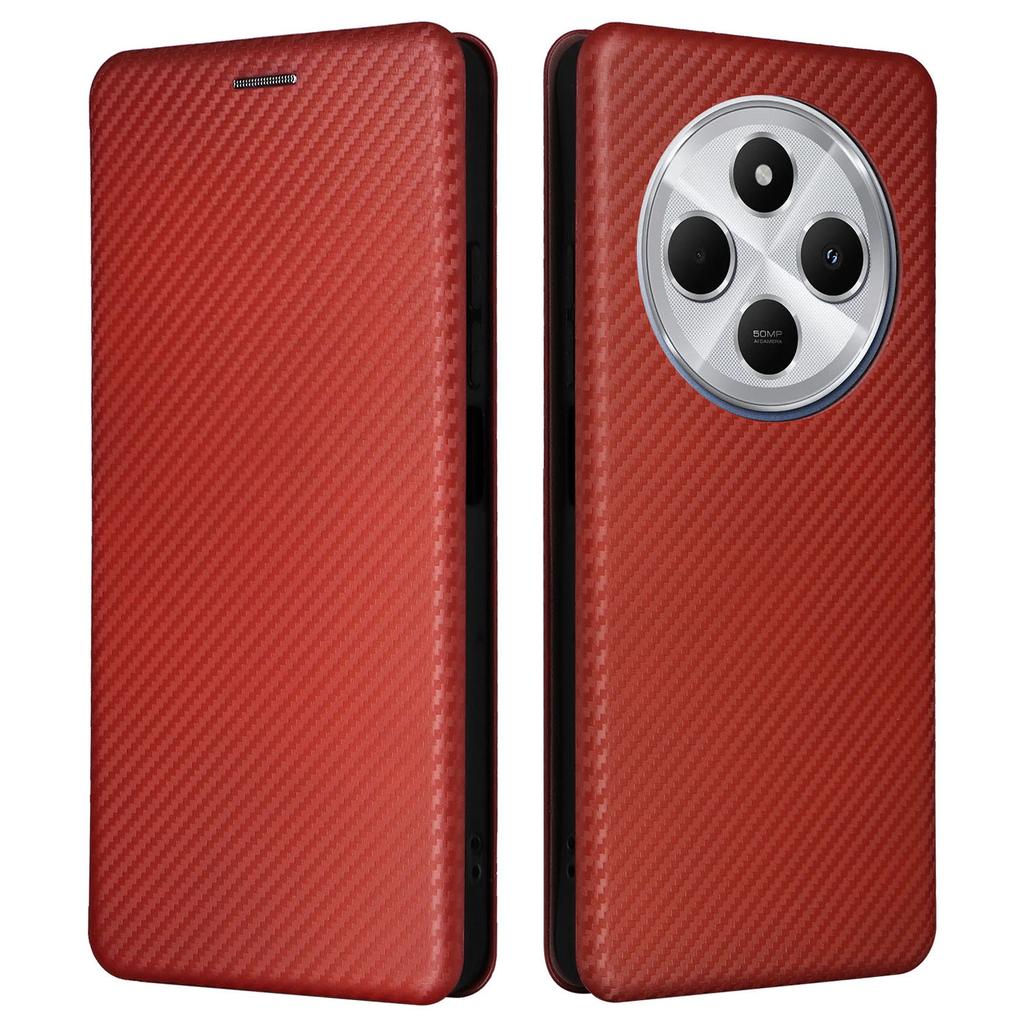 For Xiaomi Poco C75 4G/Redmi 14R 5G/14C 4G Case Carbon Fiber Texture Drop-Proof PU Leather Phone Cover