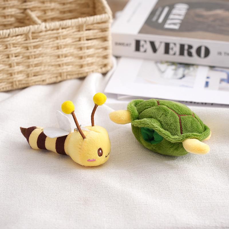 Cartoon Plush Turtle Bee Doll Pendant Key Chains Cute Can Be Split Turtle Bee Plush Doll Bag Pendants Car Key Ring Ornaments
