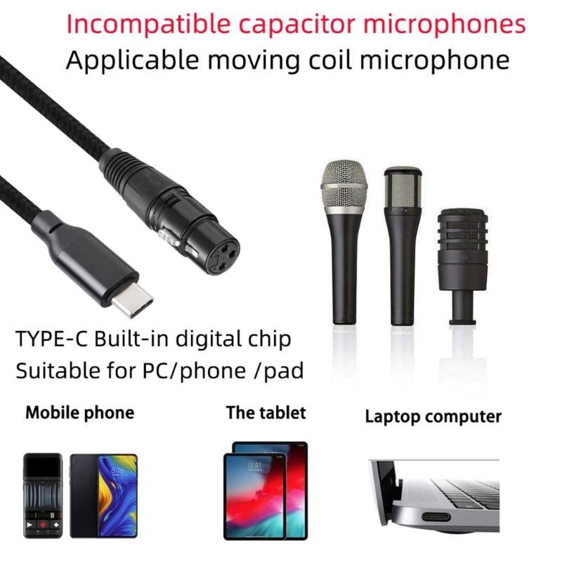 Type C Cable USB C To Female Cable Recording Cord Connectors Adapters Suitable for Studio and Stage Usage Wire