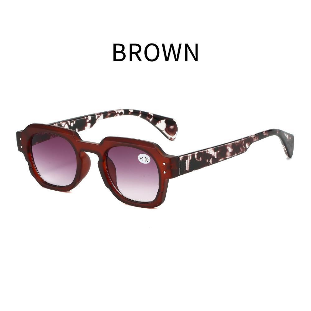 2503 Sunglasses Women S Large Frame Square Sunglasses Bag Flower Ultra-Light High Definition Reading Glasses 0 degree sunglasses gray film