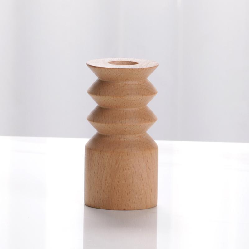 

Подсвечник из цельного дерева, украшения, скандинавская современная модель, аксессуары для дома в стиле минимализма, полукруглый художественный подсвечник, украшения