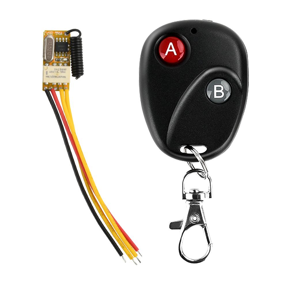 DC 3.5-12V Mini RF Remote Switch 433MHZ Miniature Contact Relay Remote Control Switch N/O N/C On-Off Receiver