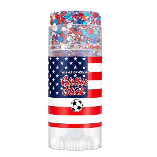 16G Hair Face Body Glitter Stick for Independence Day, Fourth of July Patriotic Red White Blue Glitter Stick, Makeup Accessory