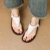 Fashion 2025 Summer Women Sandals Split Leather Women Slippers Open Toe Flat with Women Shoes Slingback Flip Flops Modern Beach Slippers