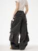 Unisex Multi-Pocket Wide Leg Ripped Denim Jeans - Trendy American High Street Style