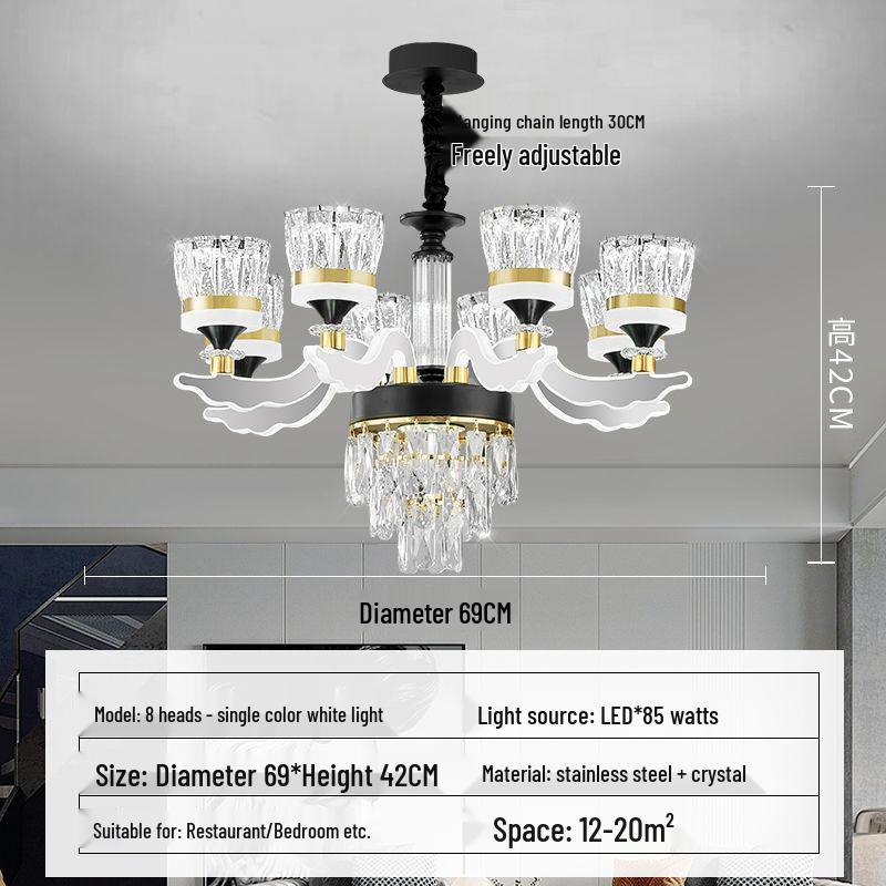 Luxury Modern Crystal Chandelier for Living Room - Elegant Luminous Fixture