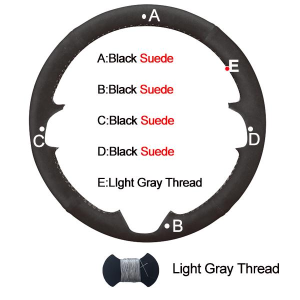 Hand Sewing Car Steering Wheel Cover Suede Cow Leather For Mercedes-Benz A-Class W177 C-Class W205 E-Class W213 S-Class W222 GLC