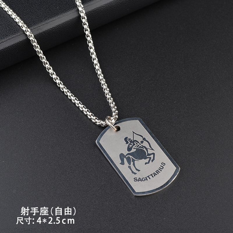 

Ожерелье из титановой стали с двенадцатью созвездиями, хип-хоп, модный кулон, универсальное для мужчин и женщин, уличная пара 45CM