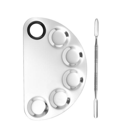 

Палитра для макияжа Профессиональная палитра для смешивания пигментов из нержавеющей стали для дизайна ногтей для смешивания аксессуаров