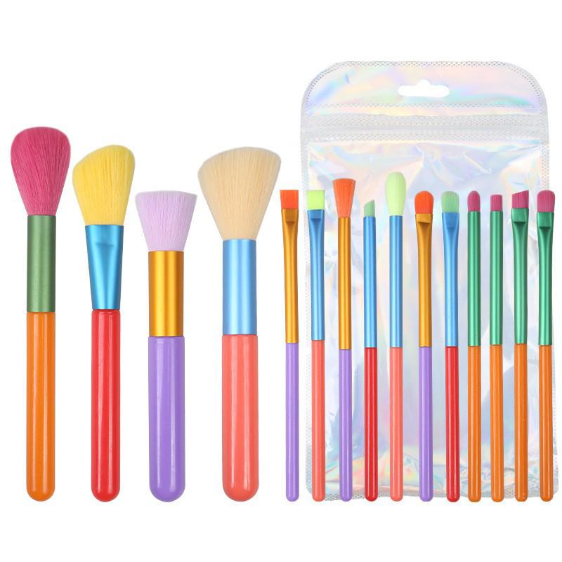 

15-Piece Candy Color Watercolor Makeup Brush Set