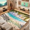 Octopus Sea Life Theme Crystal Velvet Floor Rug Personalized Custom Name Text Warm Carpet Home Decoration