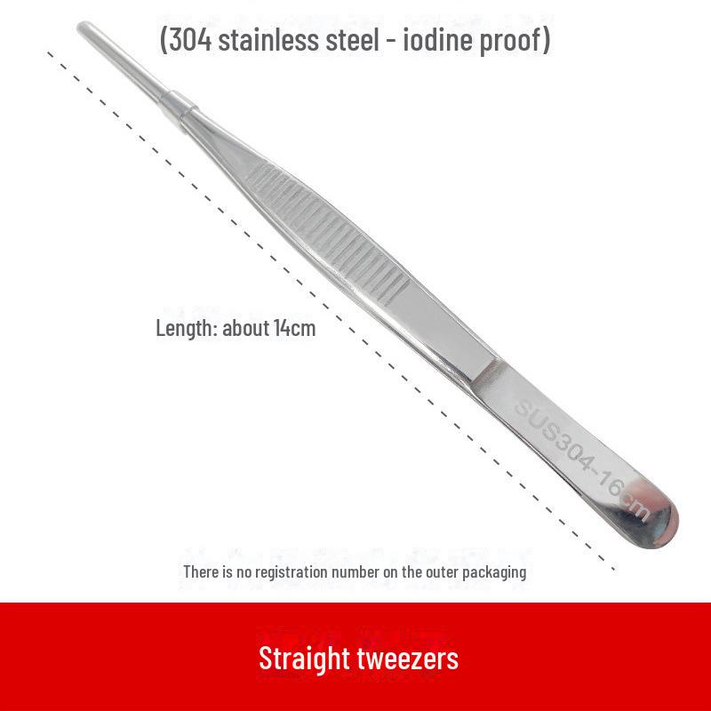 304 Stainless Steel Anti-Iodine Tweezers: Straight & Elbow Design for Gardening, Fishing, and Aquarium Use