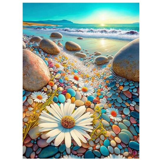 1 Set Rhinestone Painting Kit Exquisite Heart Flower Pattern Rhinestone Art Project Home Decoration