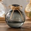 Klarer Wasserpflanzenbehälter Runder Harz-Vase, Transparenter Kugel-Blumentopf mit Jute-Glasvase für Blumenbogen, Moderner Kunststoff-Pflanztopf