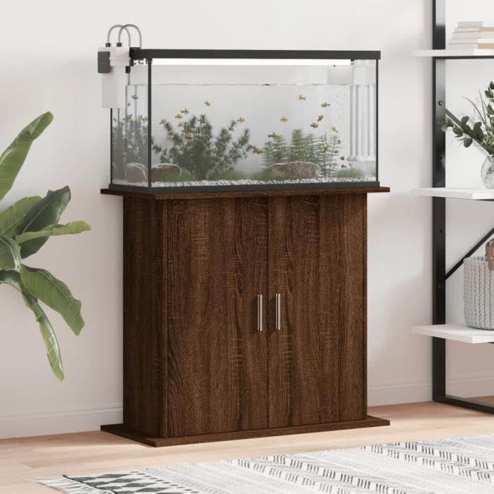 VidaXL Support pour aquarium chêne marron 81x36x73cm bois d'ingénierie 833606