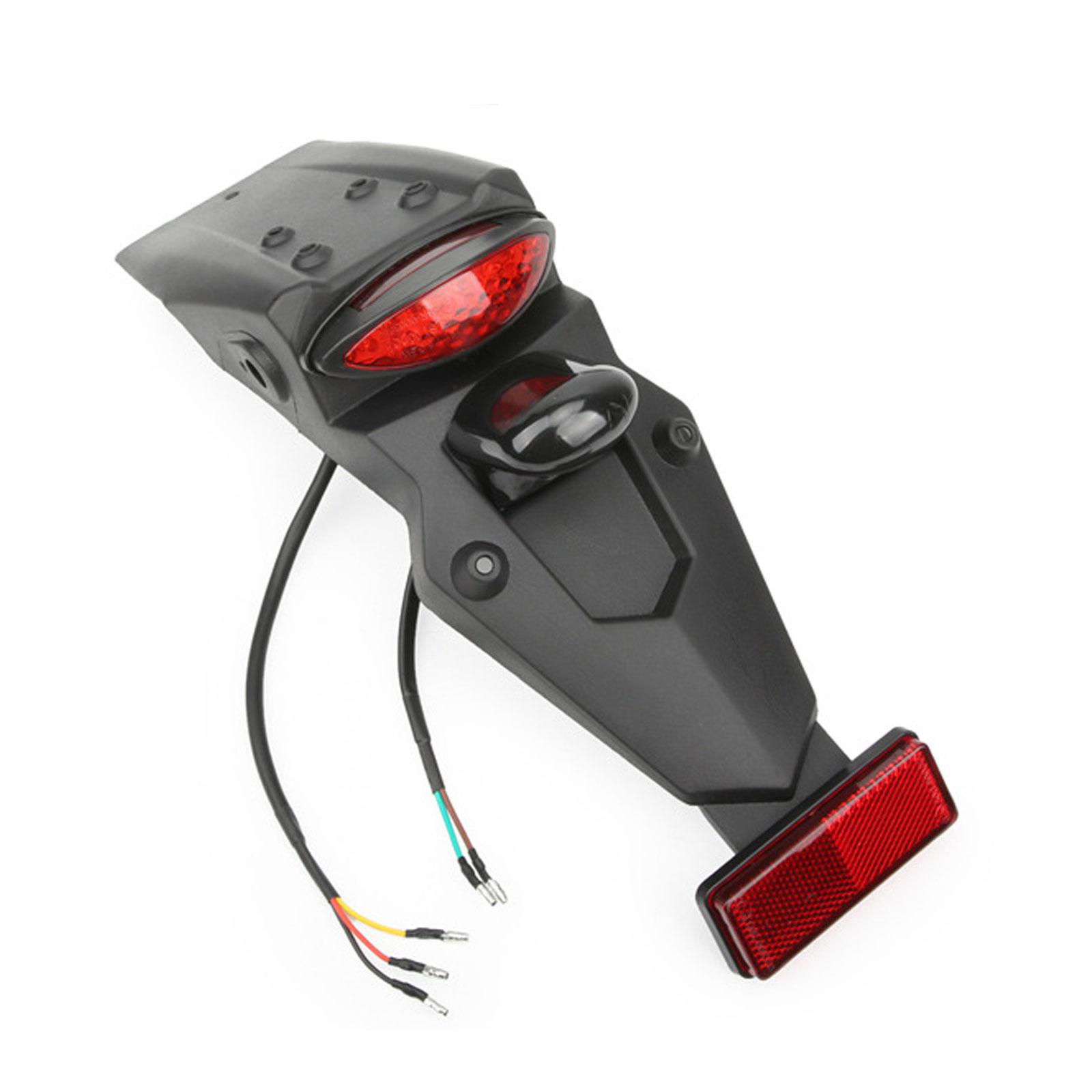 

Мотоциклетный задний брызговик со светодиодным задним фонарем, светоотражающий знак, сменный стоп-сигнал, универсальный для мотокросса 12 В чёрный