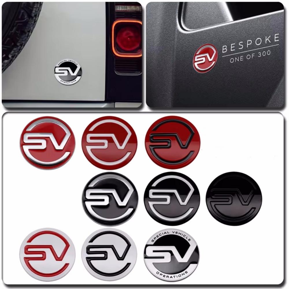 1Pcs Metal SV Car B-pillar Rear Trunk Emblem Badge Decorative Stickers For Range HSE DEF Rover Evoque Velar Discovery
