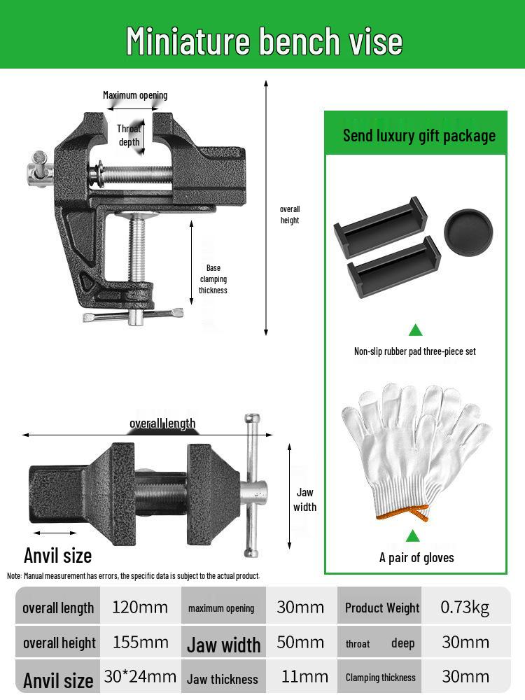 Baolian Small Dual-Use Tabletop Vise for Household and Woodworking