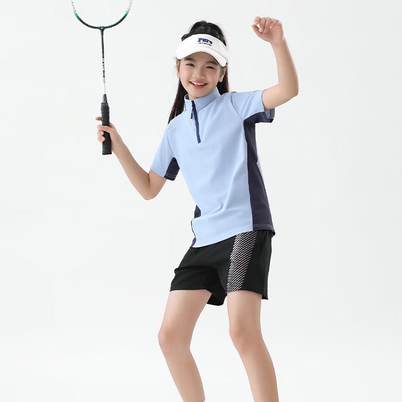 Adult & Children's Quick Dry Half-Zip Sports T-shirt for Table Tennis, Badminton & Fitness