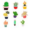 19 Styles Summer Cup Potted Design Enamel Brooches Mini Cactus Potted Plant Shaped Pins Women Girls Gardening Backpack Badge