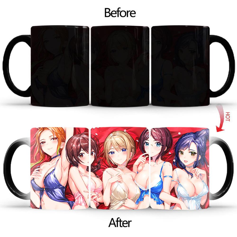 Sexy Goddess Coffee Mug BSKT-062 Color Change Mug Anime Kawaii Cup Sublimation Tumblers Discoloration Cups Drinkware Mugs Custom