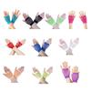 Sparkling Short Mesh Gloves For Nightclub Dance Event Summer Outdoor Comfortable Half Finger Wear